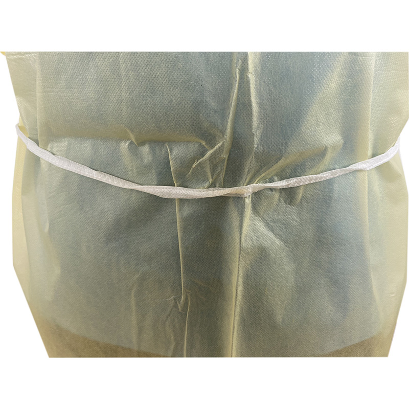 Venta Caliente Bata de Aislamiento PP 35 GSM Polipropileno No Tejido Mayorista Bata de Aislamiento
