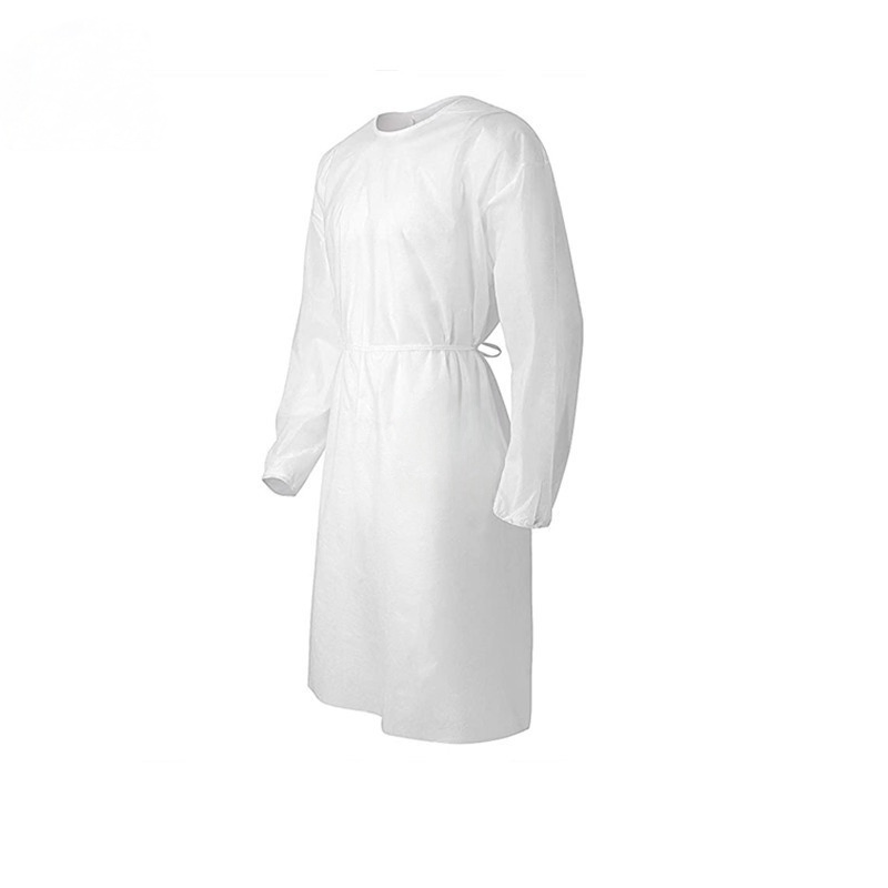 Bata quirúrgica desechable blanca de protección aislante para médico, cirujano, paciente, visitante, hospital