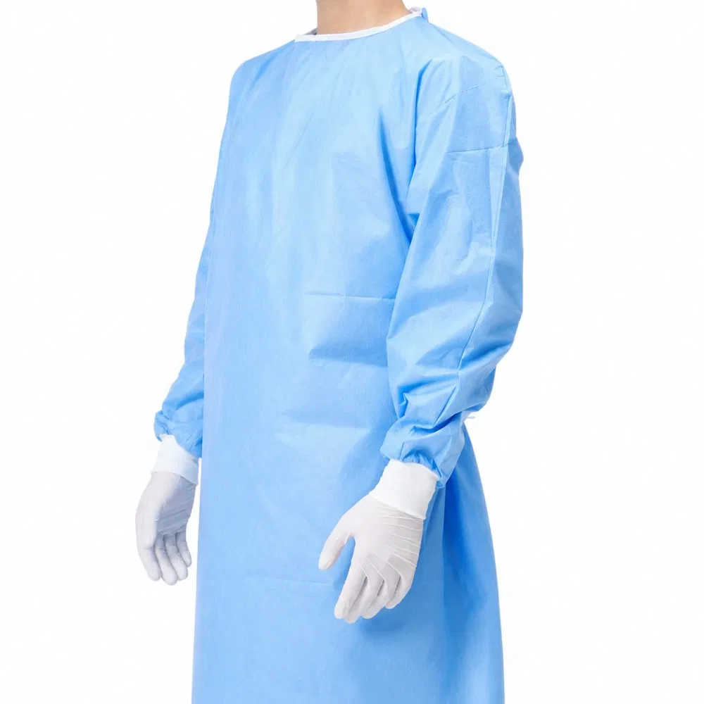 Bata Quirúrgica Desechable Reforzada AAMI Nivel 3/4 Eo Estéril Gown de Aislamiento Médico