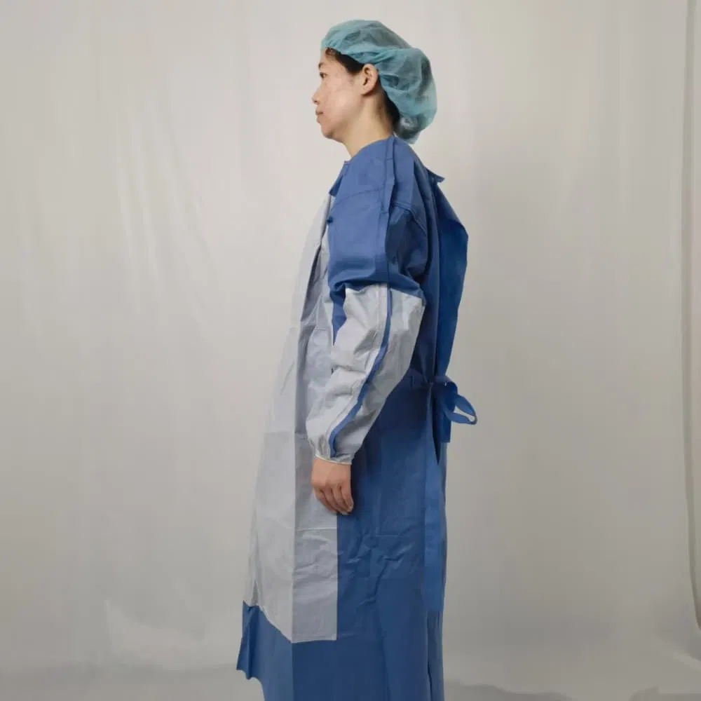 Batas de aislamiento impermeables y transpirables para personal médico, consumibles médicos desechables, batas quirúrgicas adhesivas