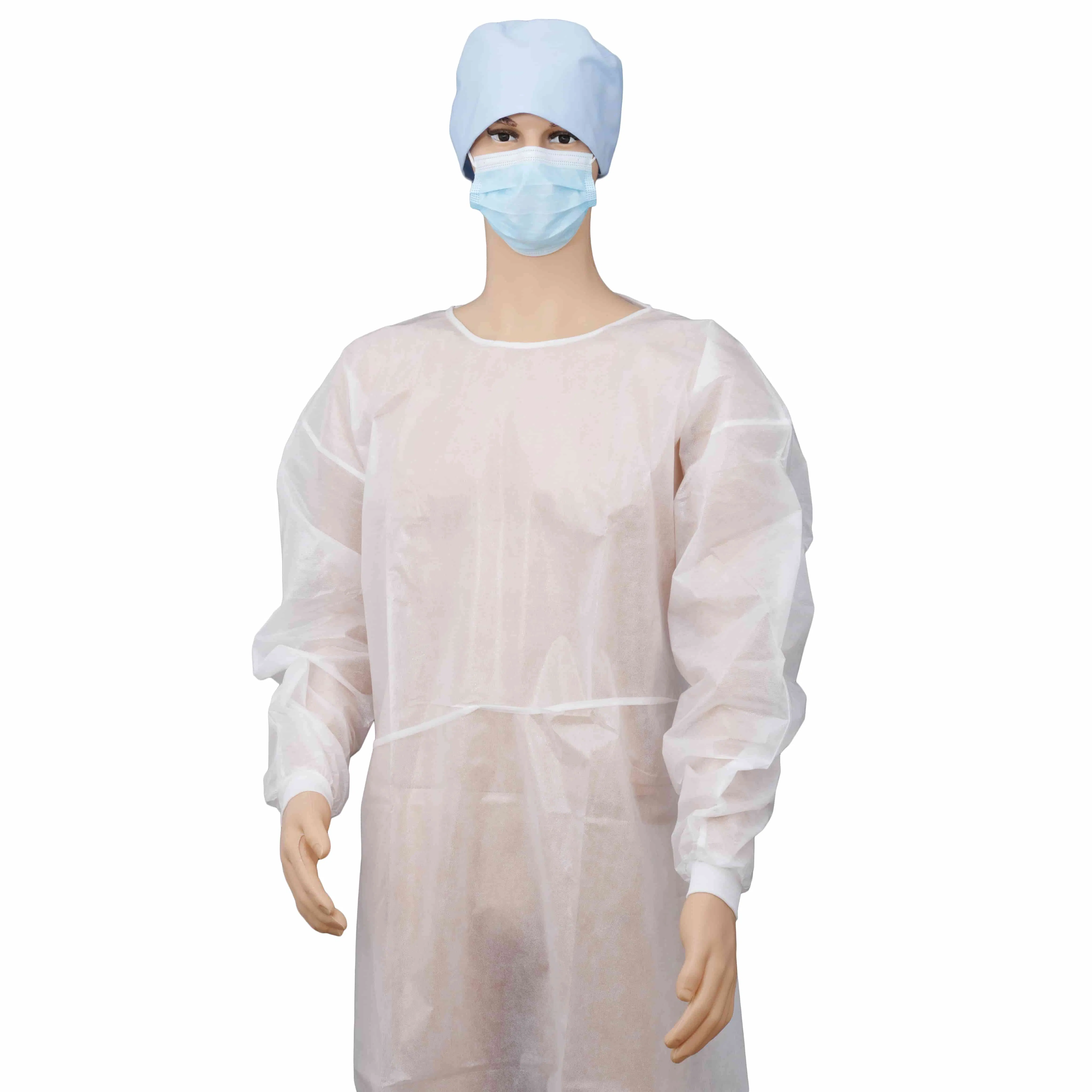 Bata de aislamiento resistente a fluidos productos médicos desechables suministros hospitalarios OEM