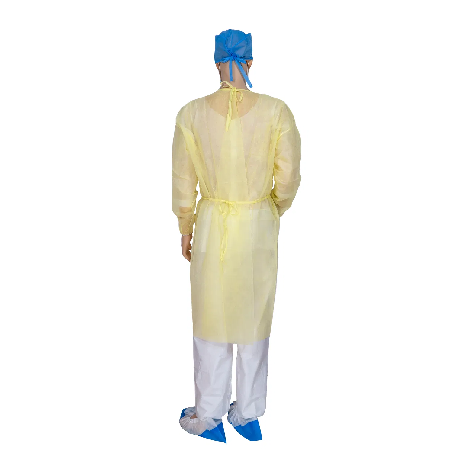 Bata de aislamiento protectora desechable de polipropileno no tejido spunbond