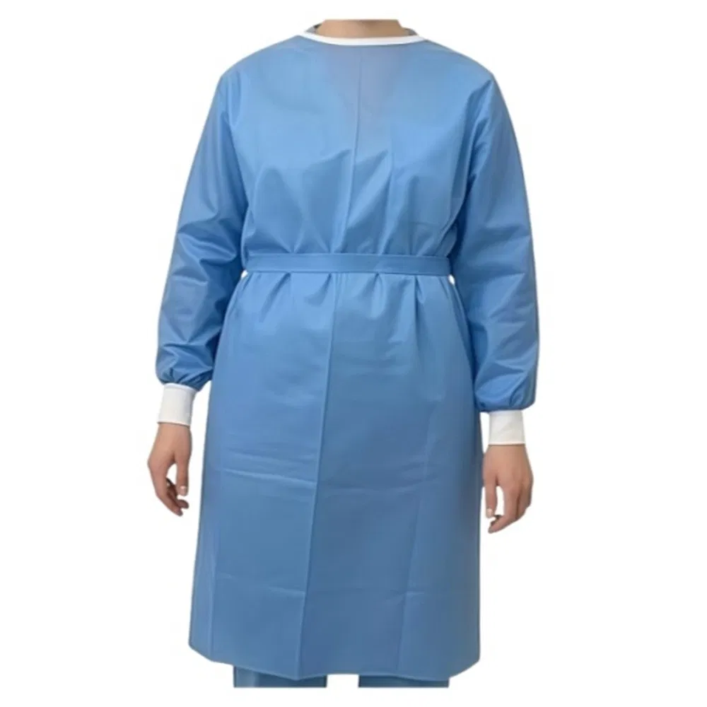 Bata de aislamiento no tejida de polipropileno antistático para pruebas diagnósticas en hospitales
