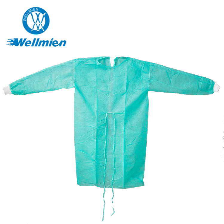 Gown de AAMI Nivel 2 desechable, aislante médico, resistente a fluidos, para uso hospitalario