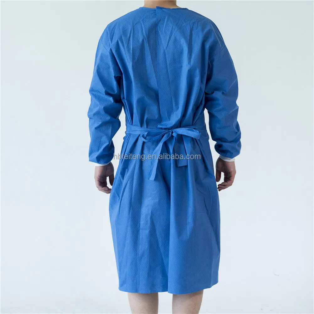 Ropa protectora desechable no tejida impermeable AAMI para hospitales, bata de aislamiento médica