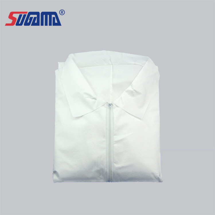 Precio de descuento de suministro de fábrica Gown de aislamiento quirúrgico con puños elásticos amarillos de nivel AAMI 2 para pacientes de mangas largas desechable