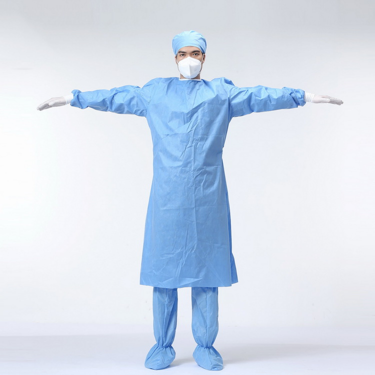 Fabricante Fábrica Hospital Uniforme CE ISO Reforzado Médico Quirúrgico Impermeable Estéril Adulto Nivel 1 2 3 SMS PP Bata de Aislamiento de Cirujano Batas Quirúrgicas