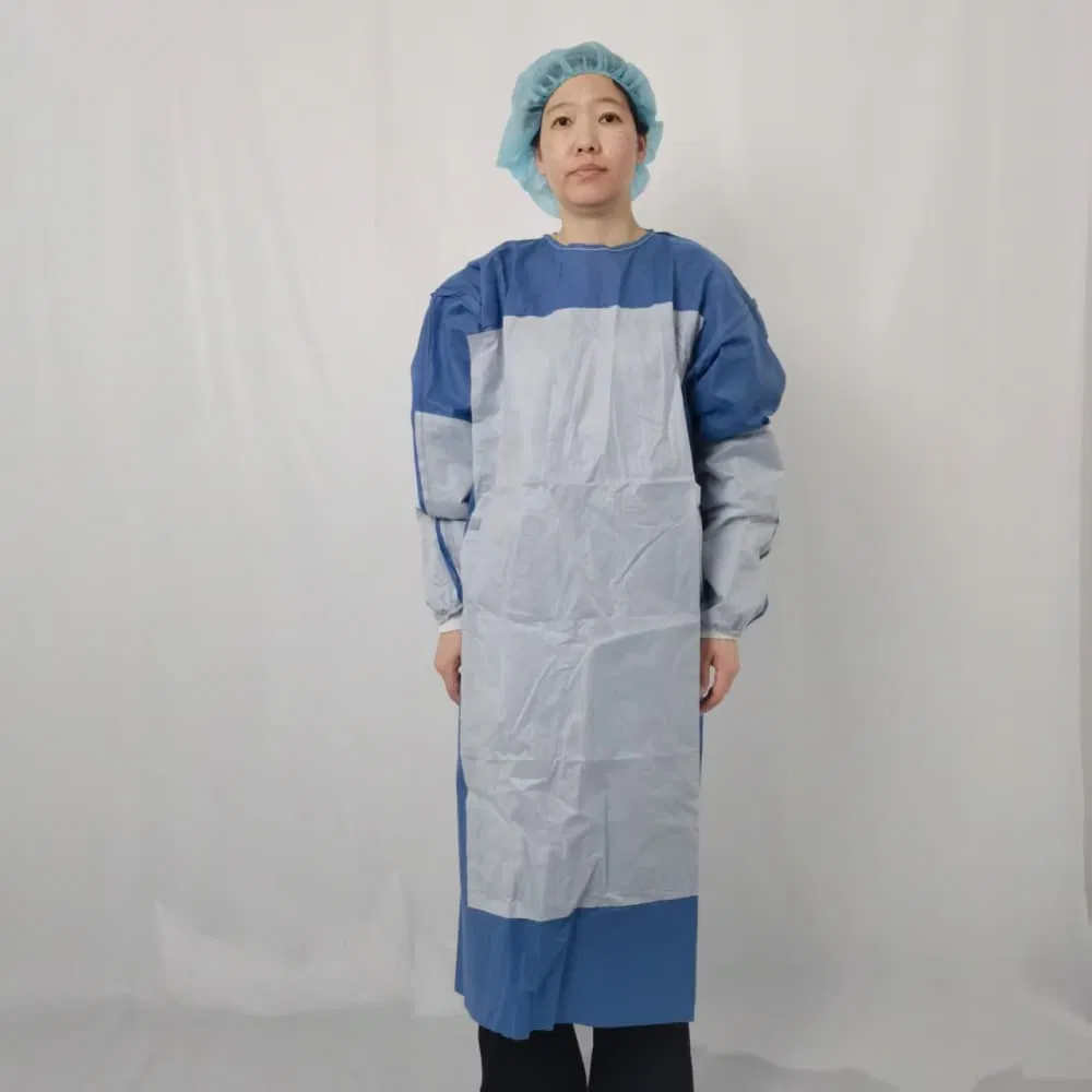 Batas de aislamiento impermeables y transpirables para personal médico, consumibles médicos desechables, batas quirúrgicas adhesivas