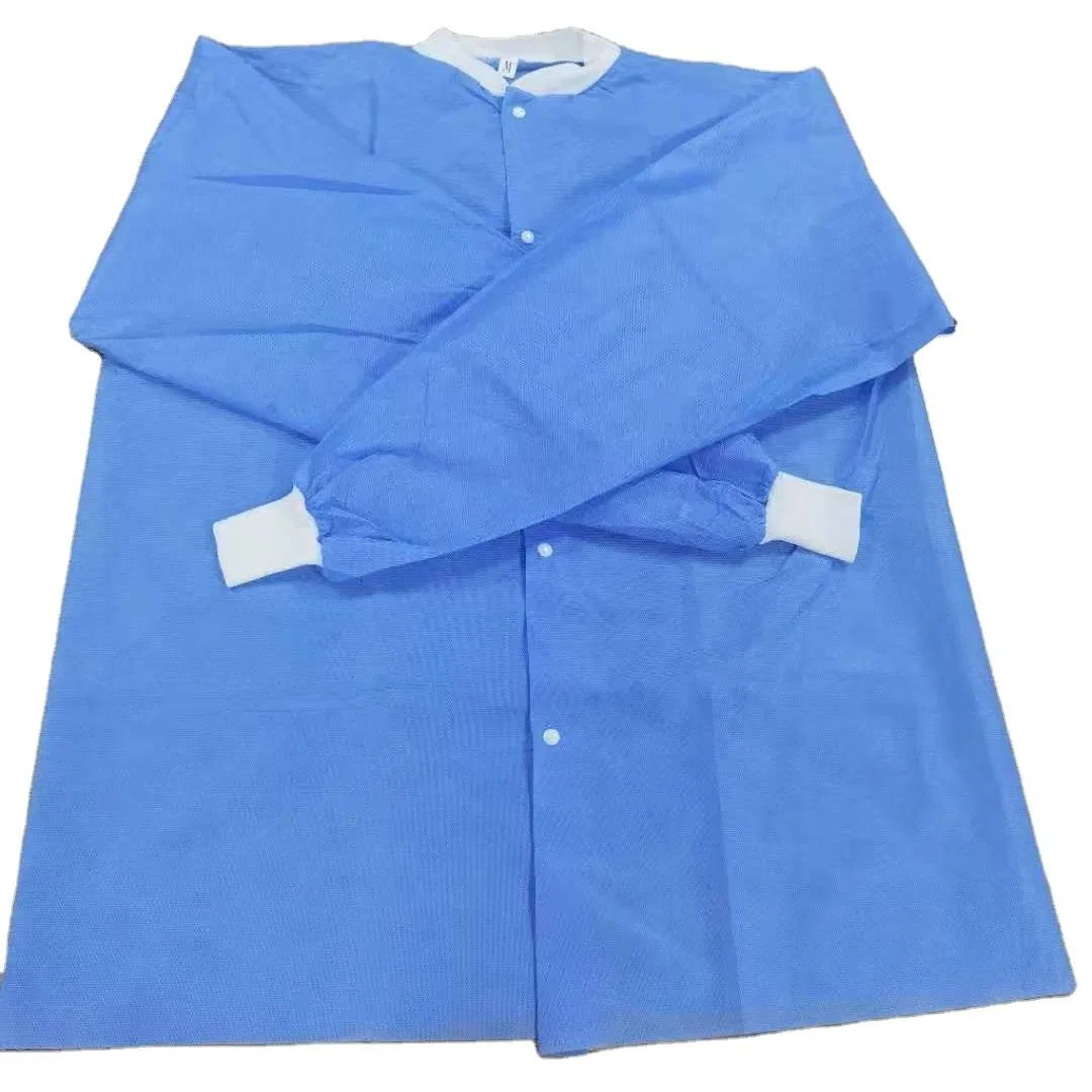 Conjunto de Scrubs Médicos y Bata de Laboratorio Blanca Desechable No Tejida Protectora para Uso Clínico Uniforme de Enfermera (YQD1-7)
