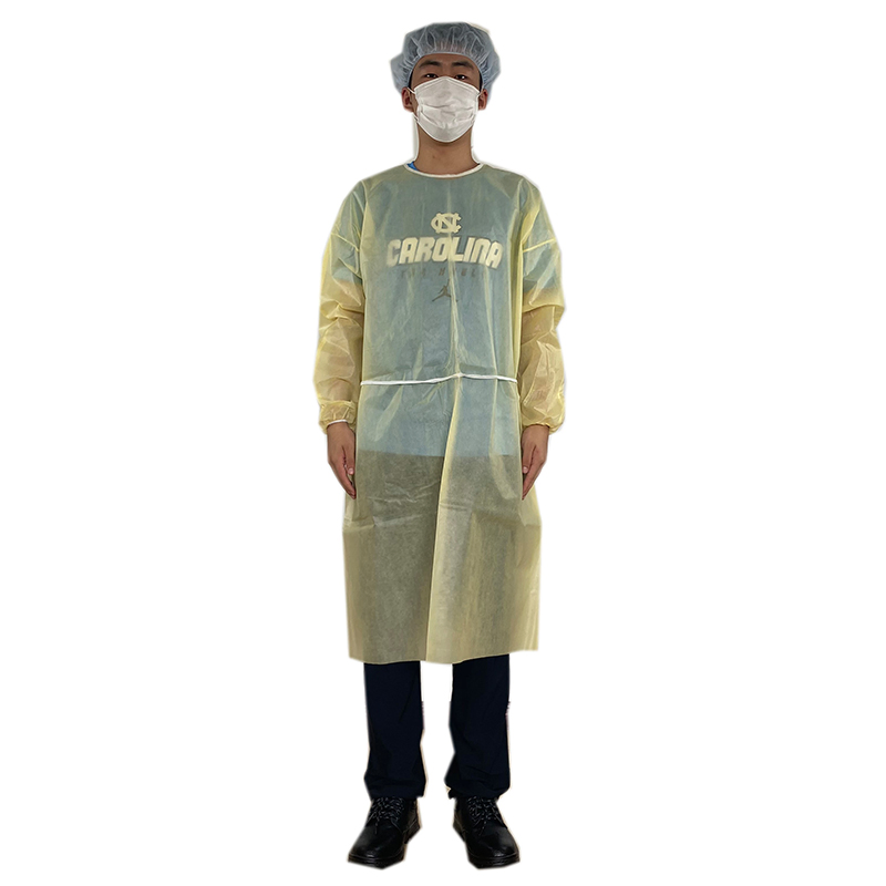Fabricante chino bata desechable impermeable PP PE microporosa laminada de aislamiento