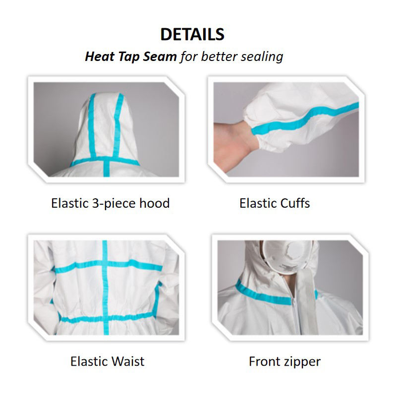 Capa desechable de no tejido, bata de aislamiento transpirable para laboratorio y visitas, ropa de trabajo protectora a prueba de polvo