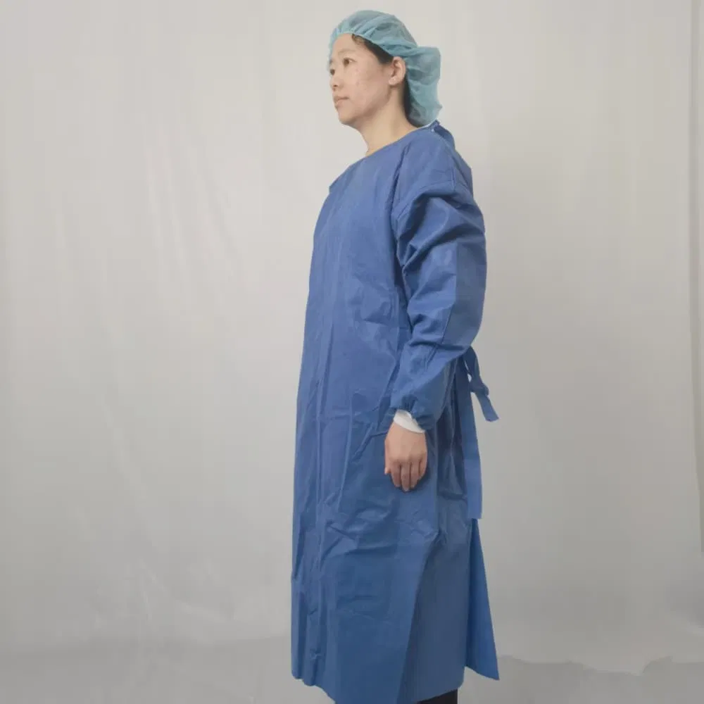 Batas de aislamiento impermeables y transpirables para personal médico, consumibles médicos desechables, batas quirúrgicas adhesivas