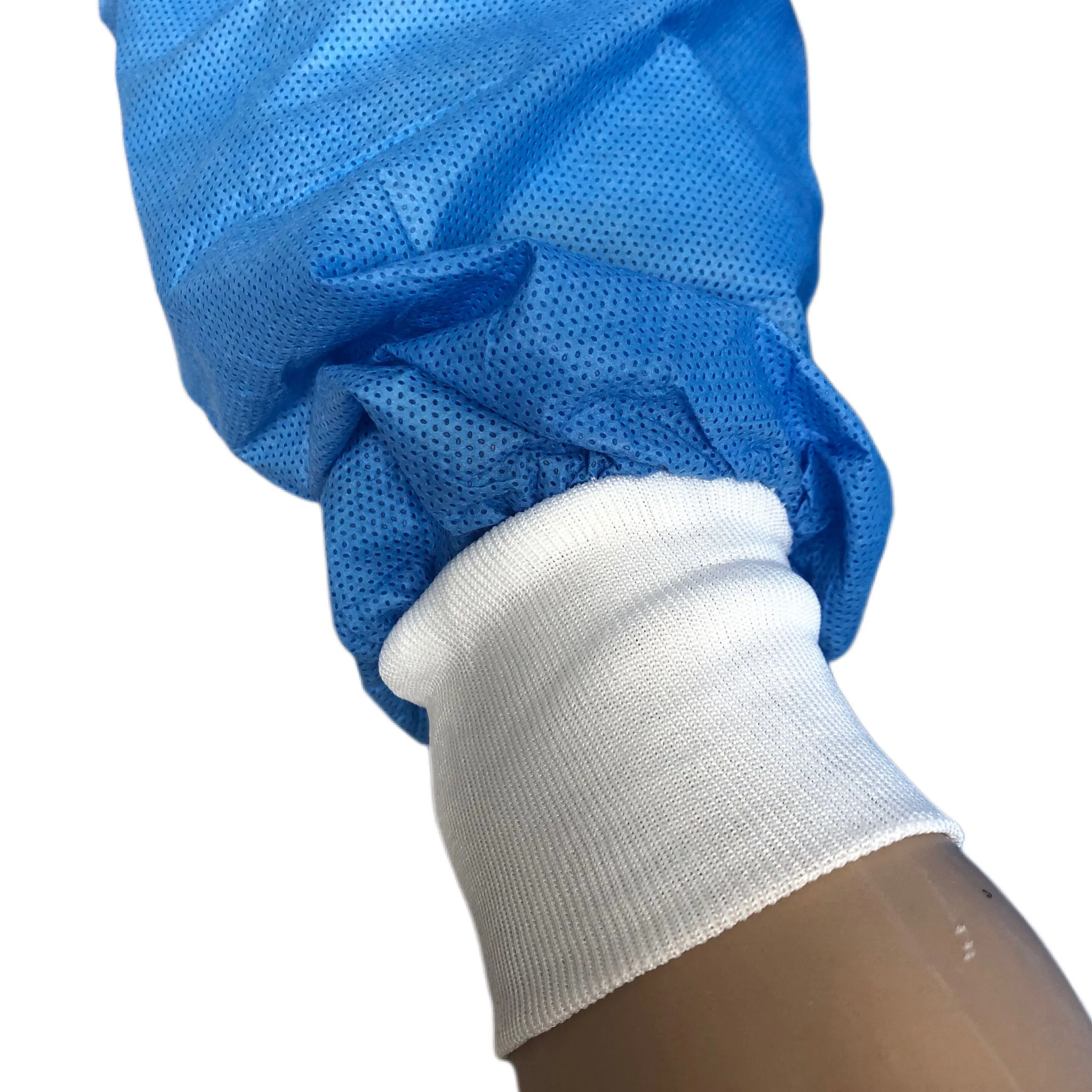 Bata de aislamiento quirúrgico desechable SMS resistente a fluidos
