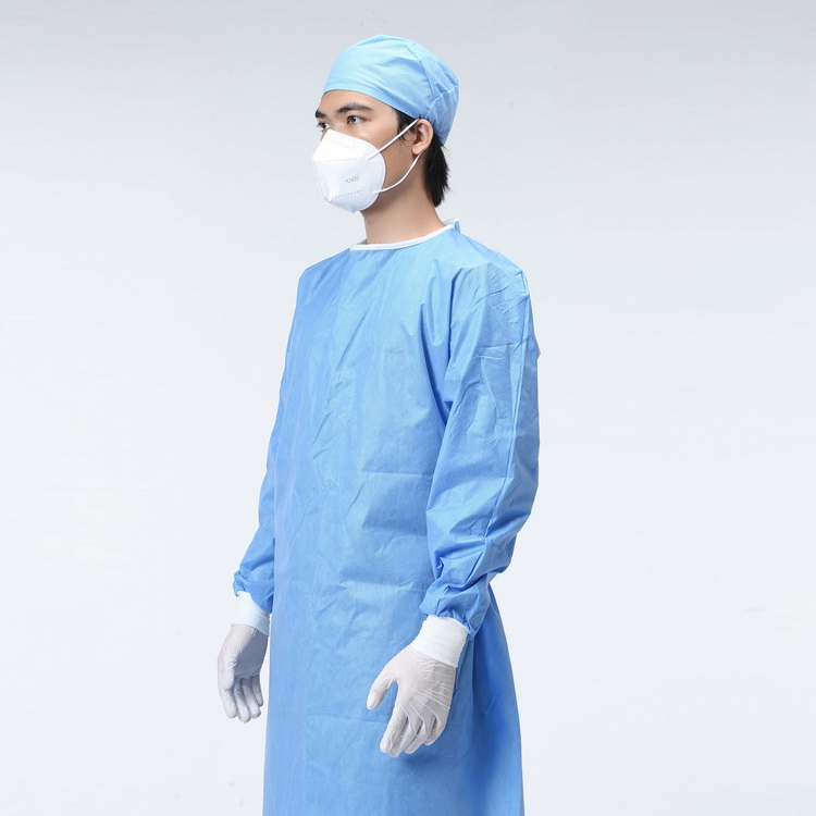 Fabricante Fábrica Hospital Uniforme CE ISO Reforzado Médico Quirúrgico Impermeable Estéril Adulto Nivel 1 2 3 SMS PP Bata de Aislamiento de Cirujano Batas Quirúrgicas