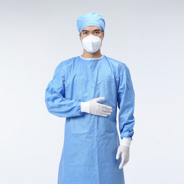 Fabricante Fábrica Hospital Uniforme CE ISO Reforzado Médico Quirúrgico Impermeable Estéril Adulto Nivel 1 2 3 SMS PP Bata de Aislamiento de Cirujano Batas Quirúrgicas