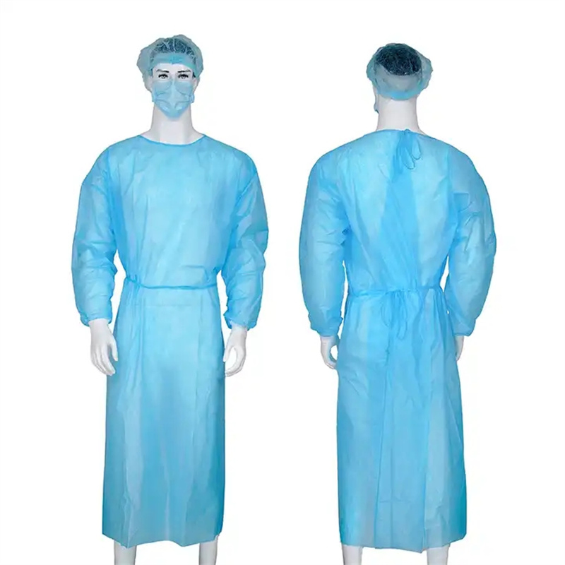 Batas médicas desechables de polipropileno no tejidas, económicas, transpirables y protectoras, color verde