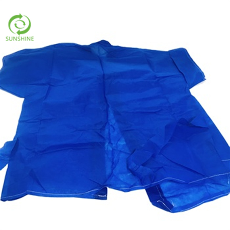 Tela no tejida Sunshine transpirable impermeable azul bata de aislamiento a precio de fábrica