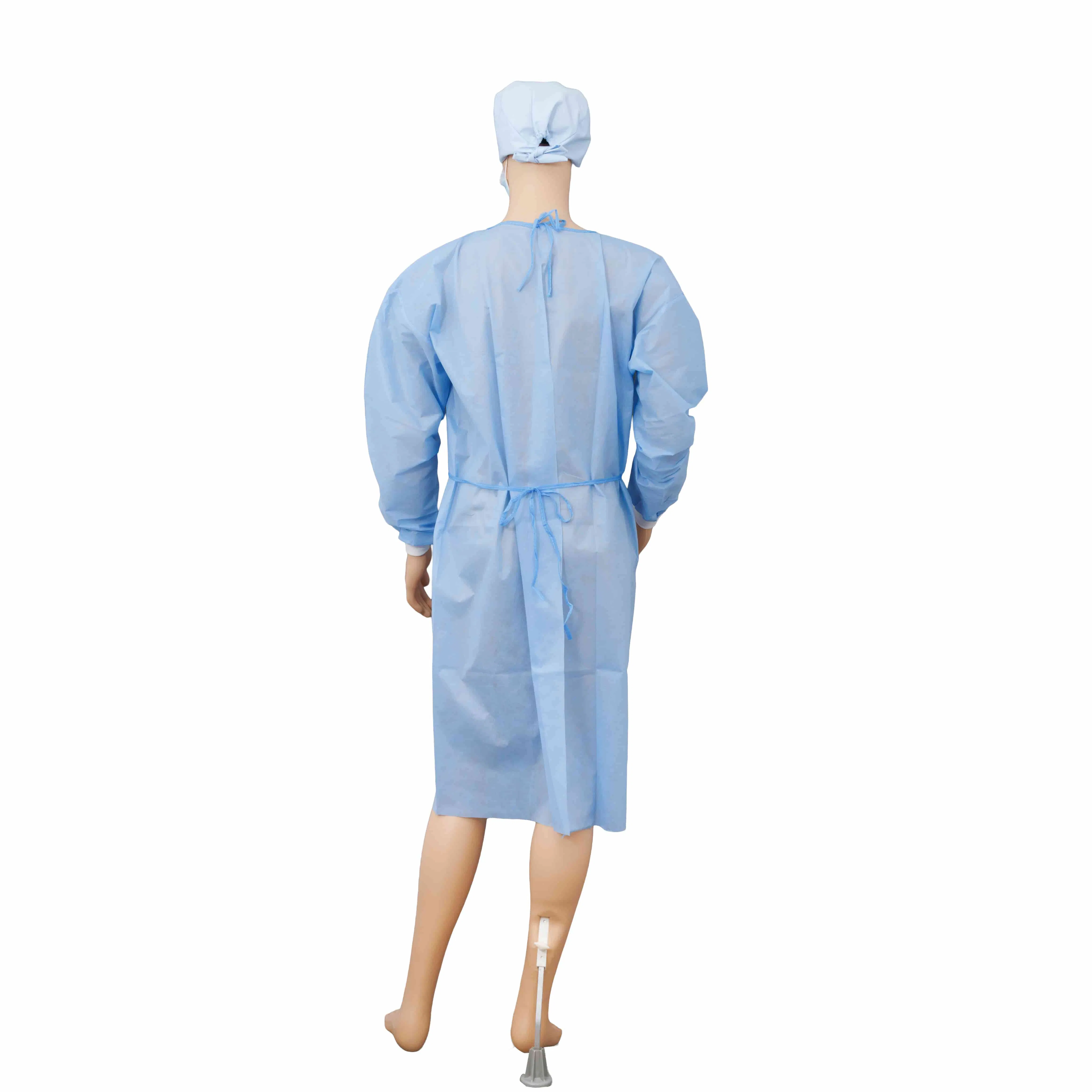 Bata desechable de SMS resistente a fluidos para clínica - Consumibles médicos para hospitales