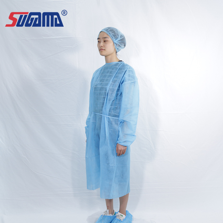 Bata de aislamiento desechable impermeable de polipropileno no tejido