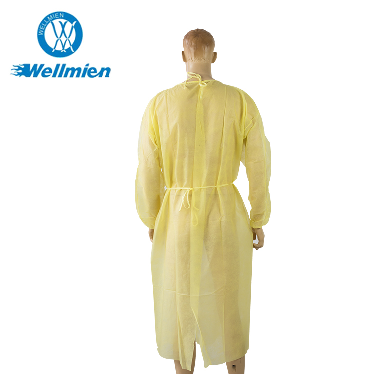 Gown de AAMI Nivel 2 desechable, aislante médico, resistente a fluidos, para uso hospitalario
