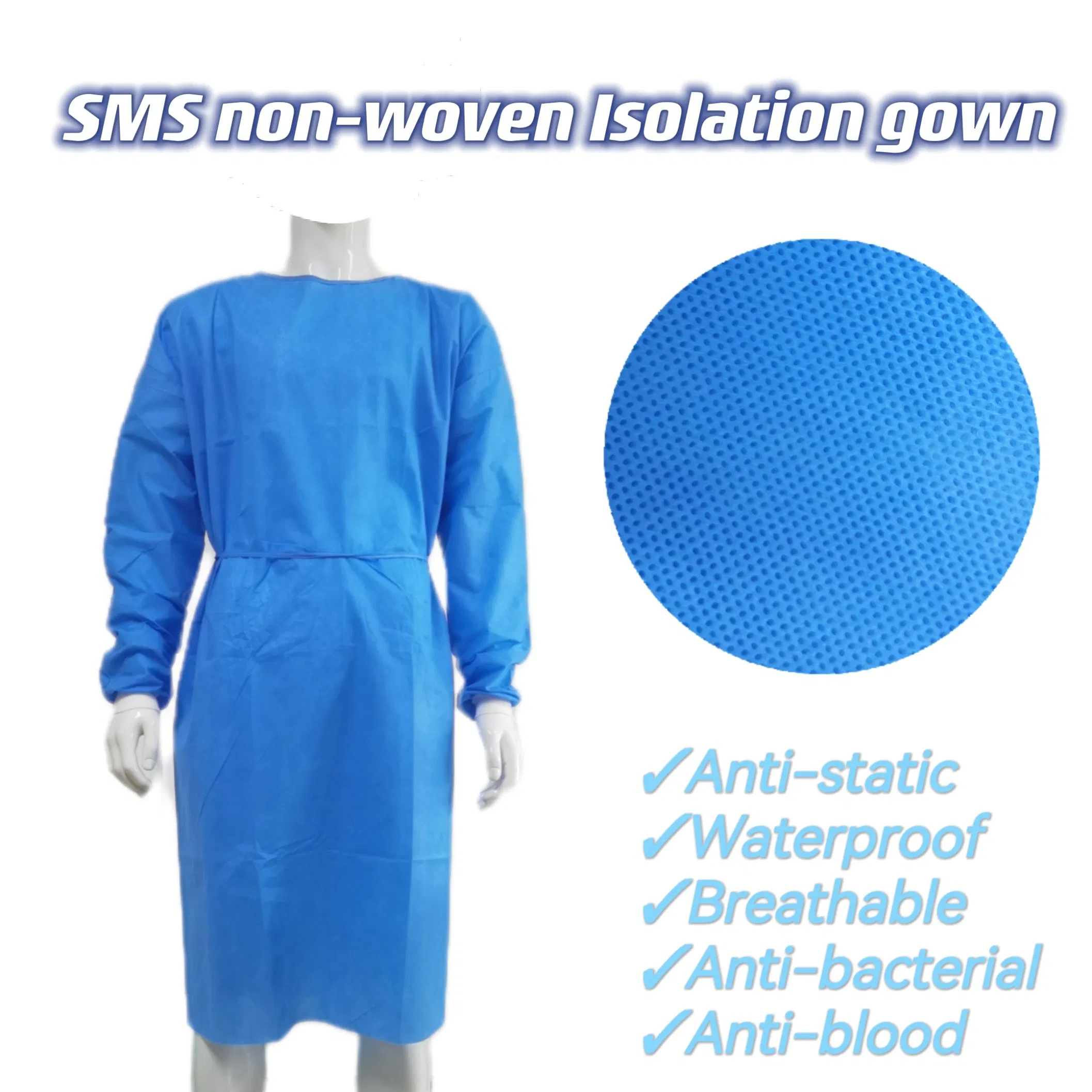 Delantal Protector al por mayor AAMI Level1/2/3 Impermeable Transpirable Bata de Aislamiento