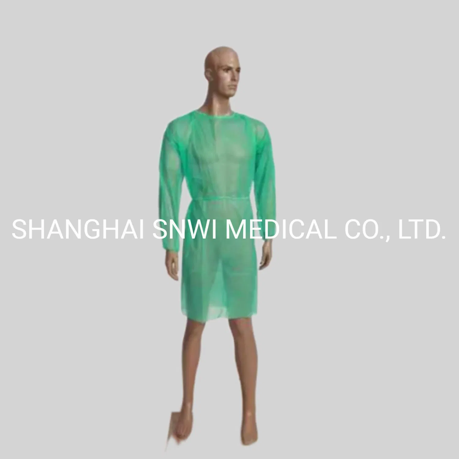 Gown de AAMI Nivel 2 Protección PP PE 40GSM Laminado Quirúrgico Impermeable Desechable de Aislamiento
