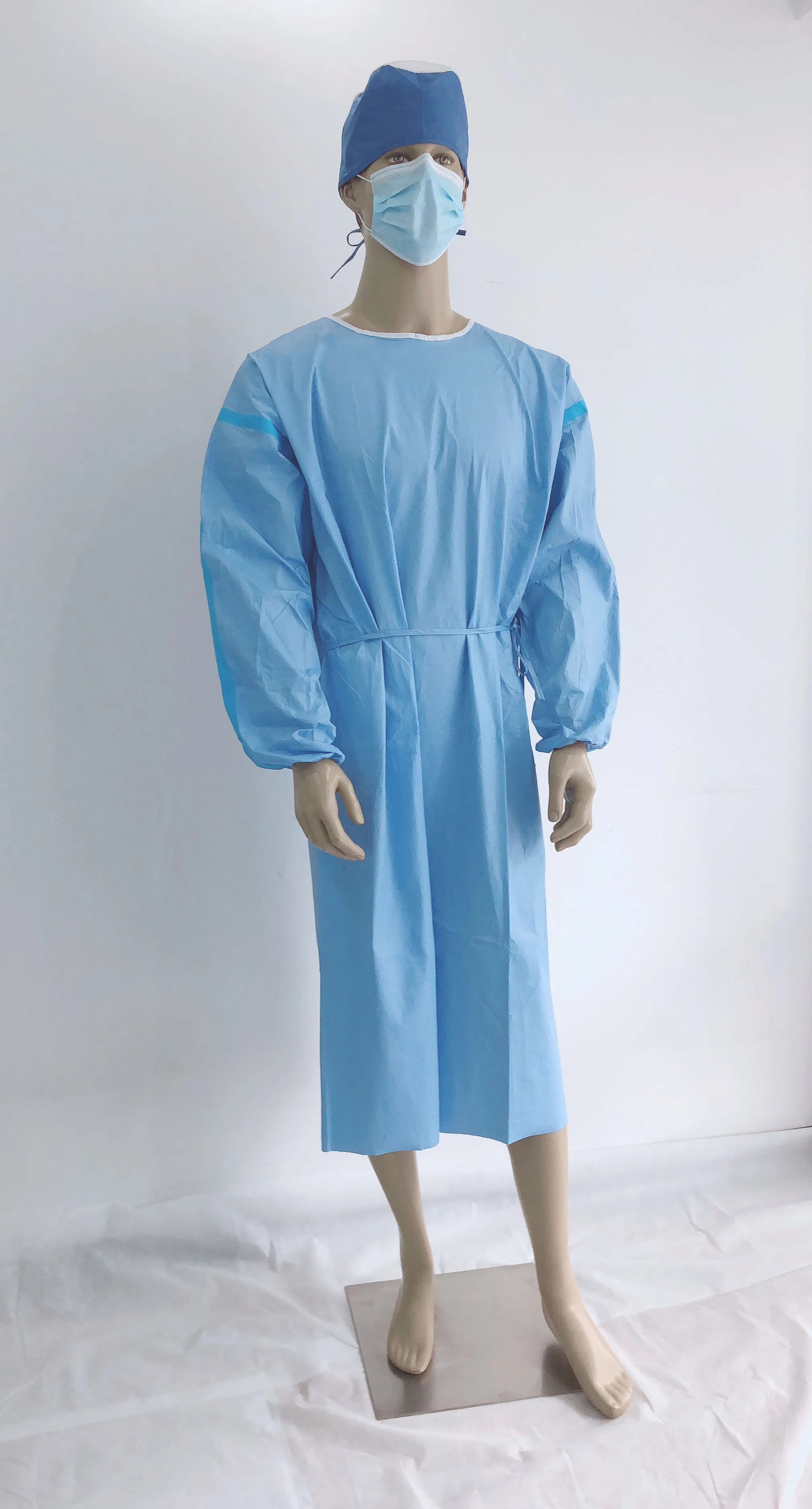 Gown de AAMI Nivel 3 Microporoso Laminado, Soldado por Calor, Aislamiento, Eo Esterilizado,