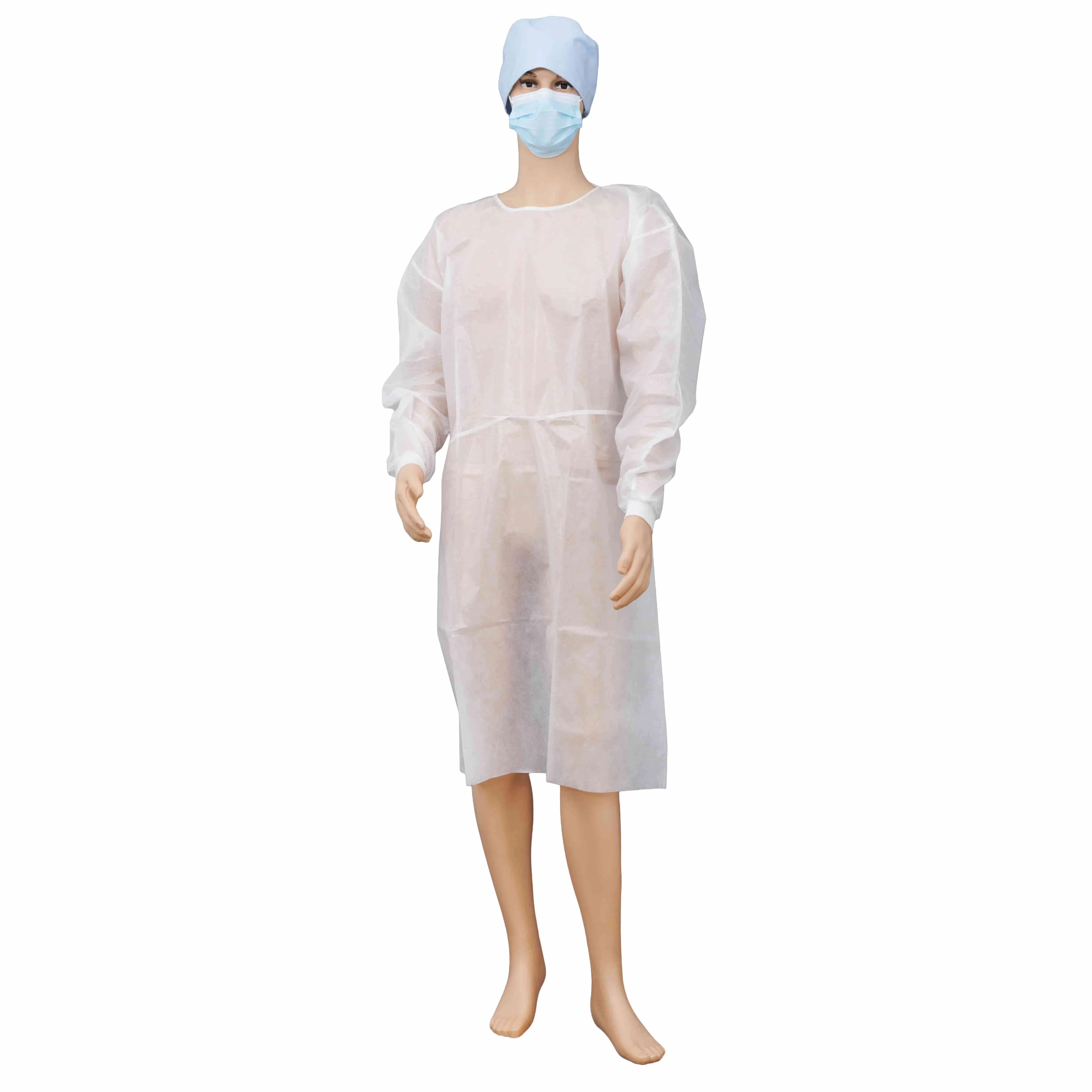 Bata de aislamiento resistente a fluidos productos médicos desechables suministros hospitalarios OEM