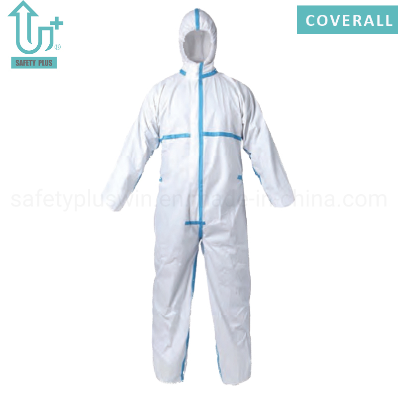 Tipo 3 y 4 Ropa de protección desechable PPE Ropa de seguridad protectora Mono de PP no tejido Ropa de seguridad microporosa Vestimenta de trabajo Bata de aislamiento