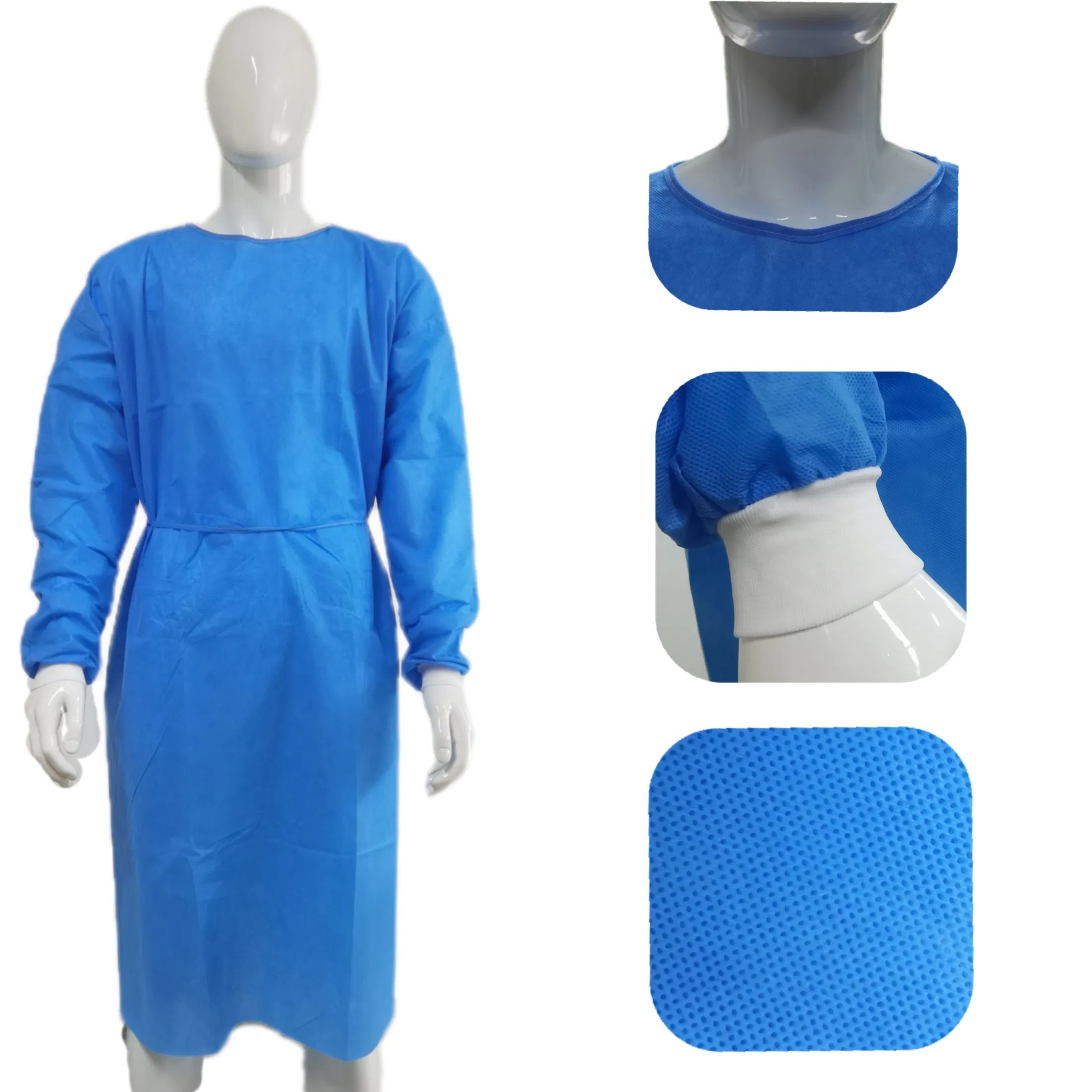 Delantal Protector al por mayor AAMI Level1/2/3 Impermeable Transpirable Bata de Aislamiento