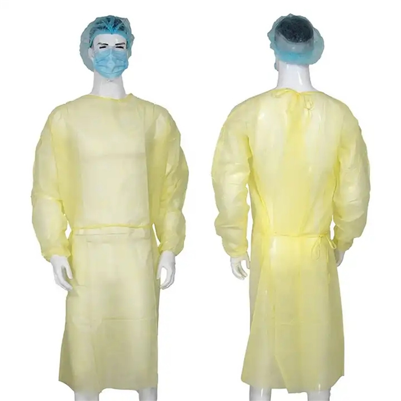 Batas médicas desechables de polipropileno no tejidas, económicas, transpirables y protectoras, color verde