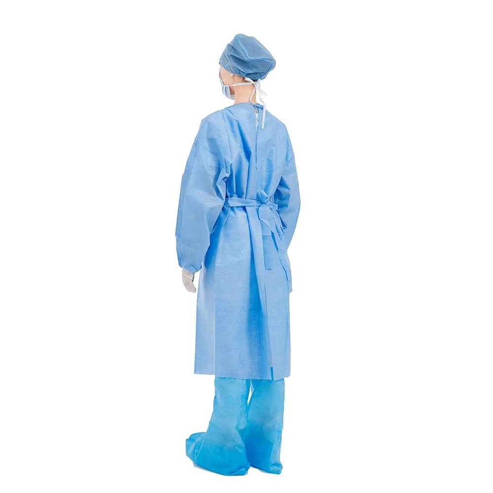 Cirugía Crecido AAMI Nivel 2 Bata Quirúrgica Traje Médico de Aislamiento Hospital Gowns de Aislamiento SMS Batas Quirúrgicas Desechables