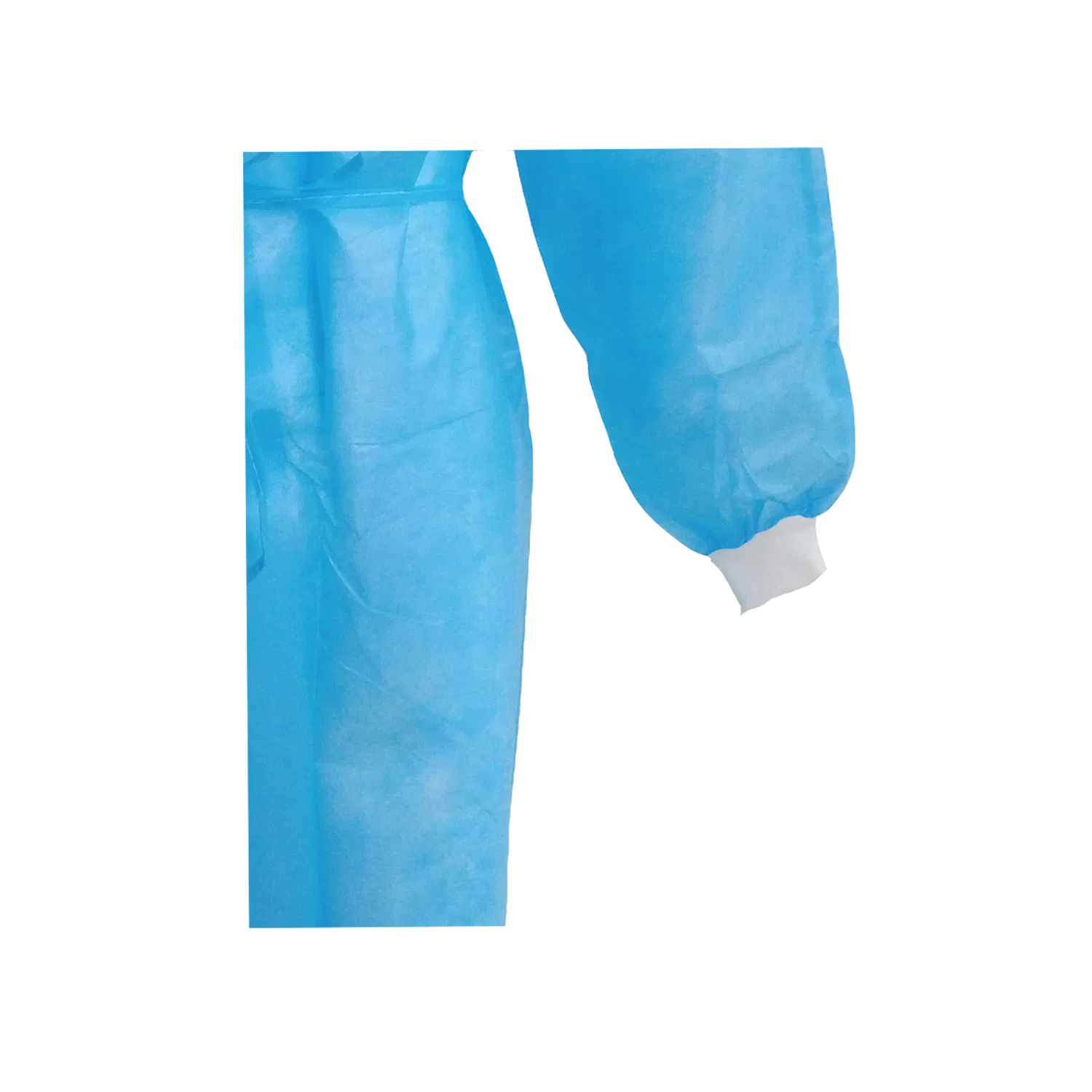 40GSM Nivel 2 Bata de Aislamiento Desechable Médica Azul de Polipropileno y Polietileno
