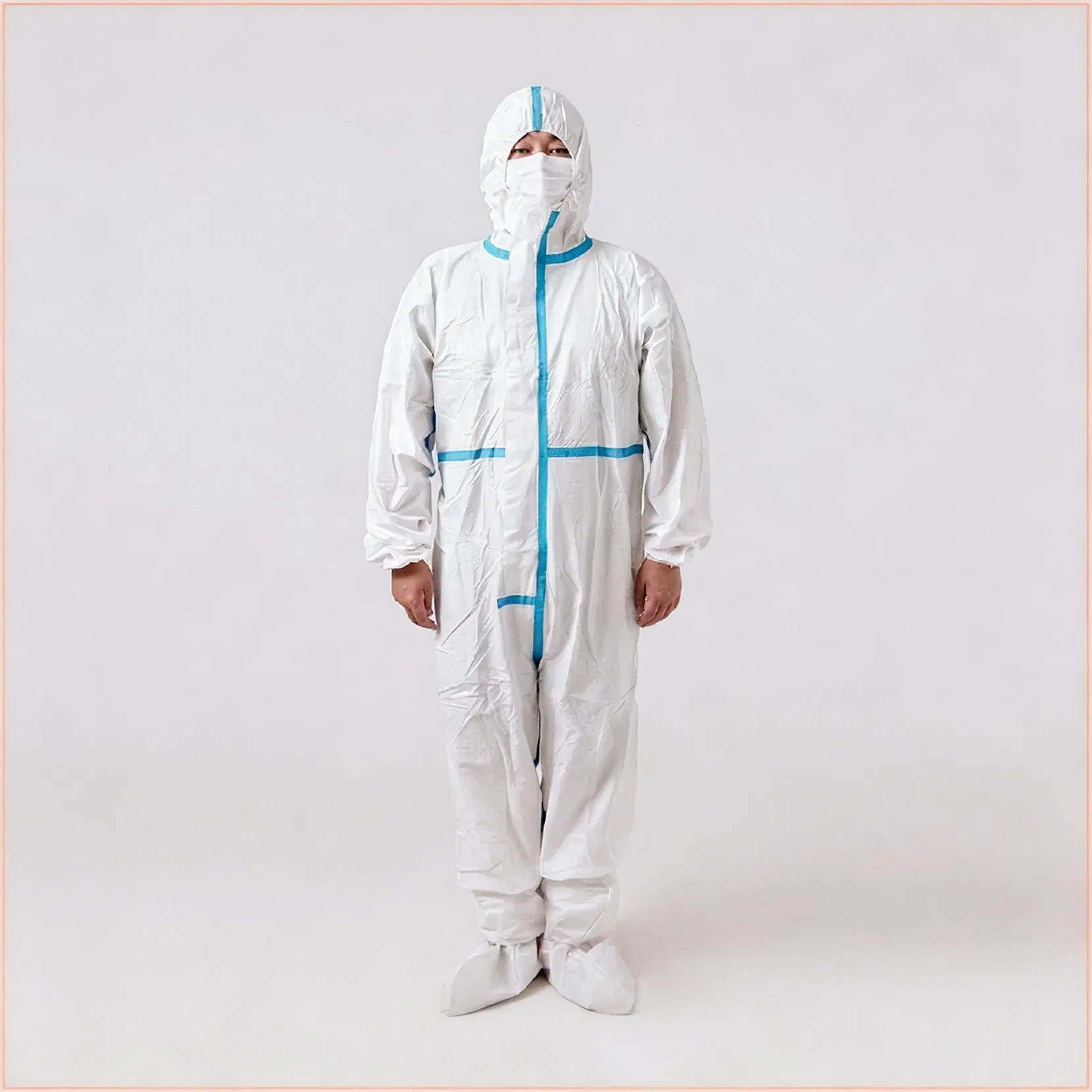 Capa desechable de no tejido, bata de aislamiento transpirable para laboratorio y visitas, ropa de trabajo protectora a prueba de polvo