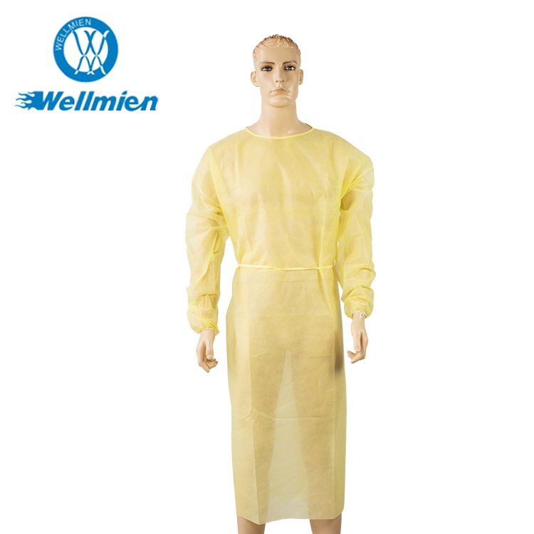 Gown de AAMI Nivel 2 desechable, aislante médico, resistente a fluidos, para uso hospitalario