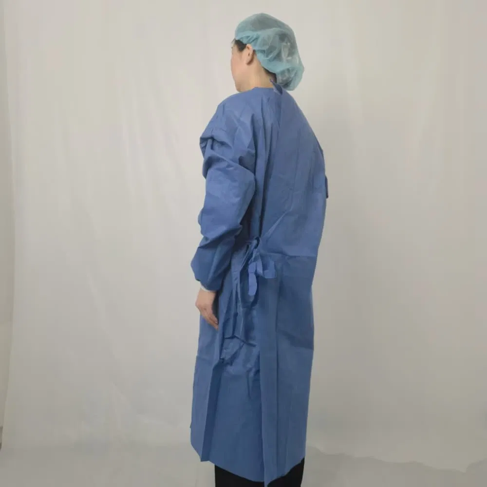Batas de aislamiento impermeables y transpirables para personal médico, consumibles médicos desechables, batas quirúrgicas adhesivas