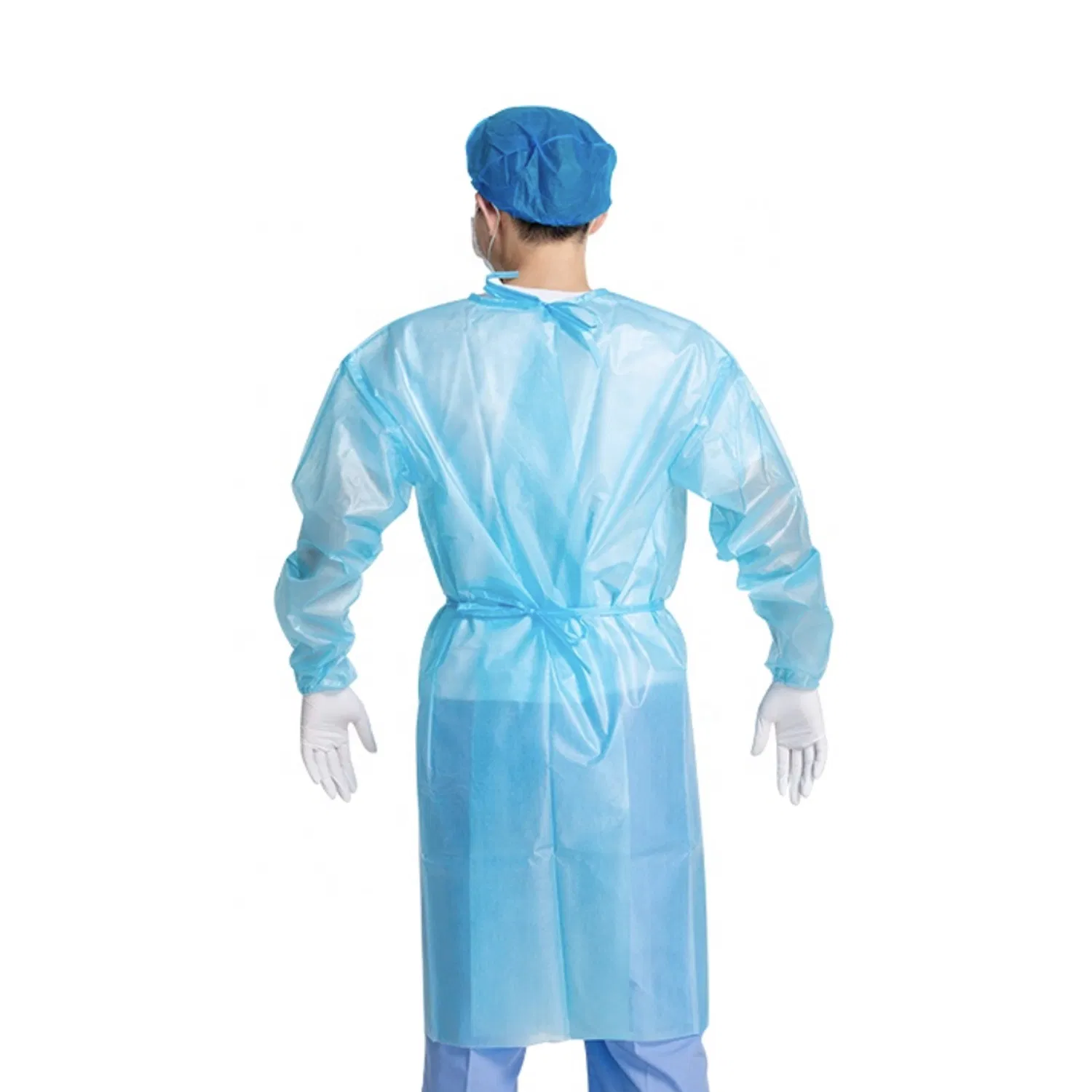 Gown de AAMI Nivel 1 Desechable 30GSM de PP No Tejido de Aislamiento