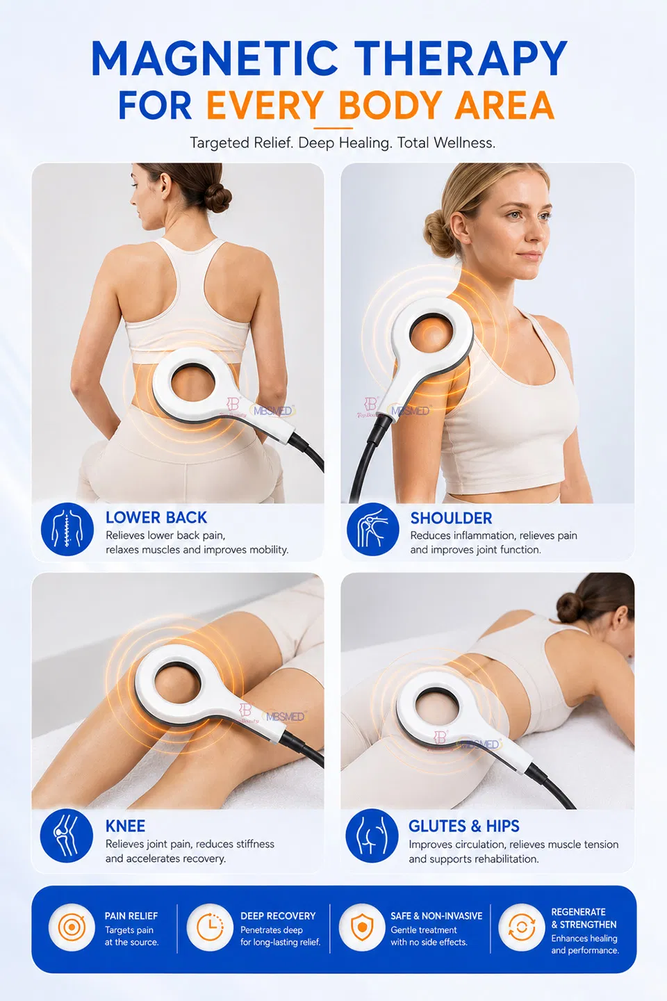 جهاز علاج المغناطيسية لعلاج الجهاز العضلي الهيكلي، معدات إعادة التأهيل orthopedic لتخفيف الألم