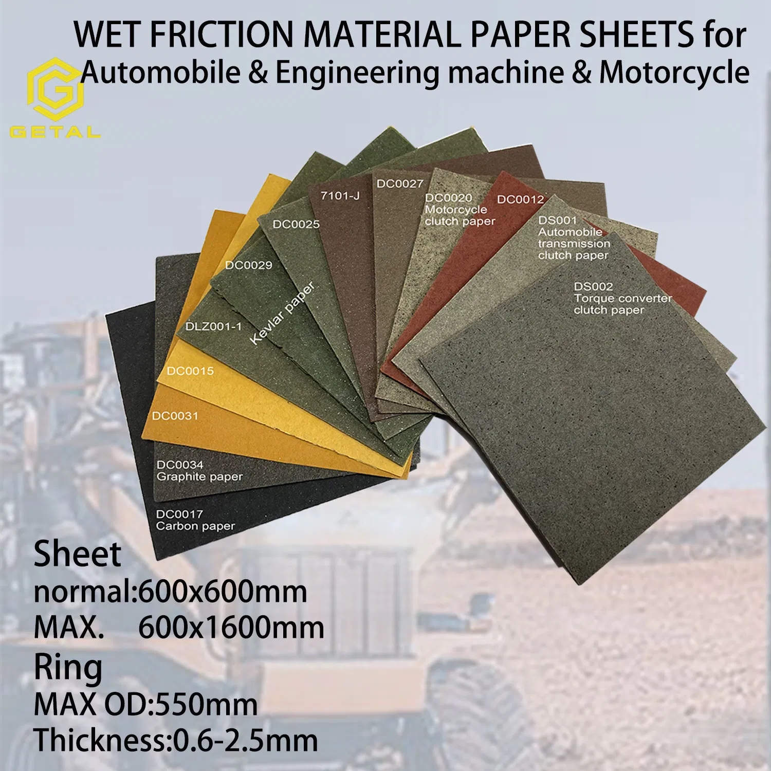 Mini Excavator Transmission Clutch Wet Paper-Based Friction Material Paper Brake Disc