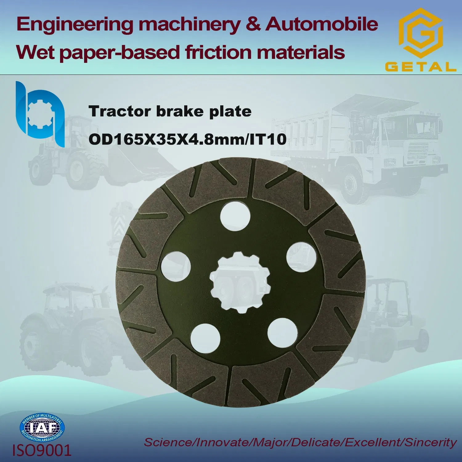 High Performance Round Clutch Disc for Backhoes Loader