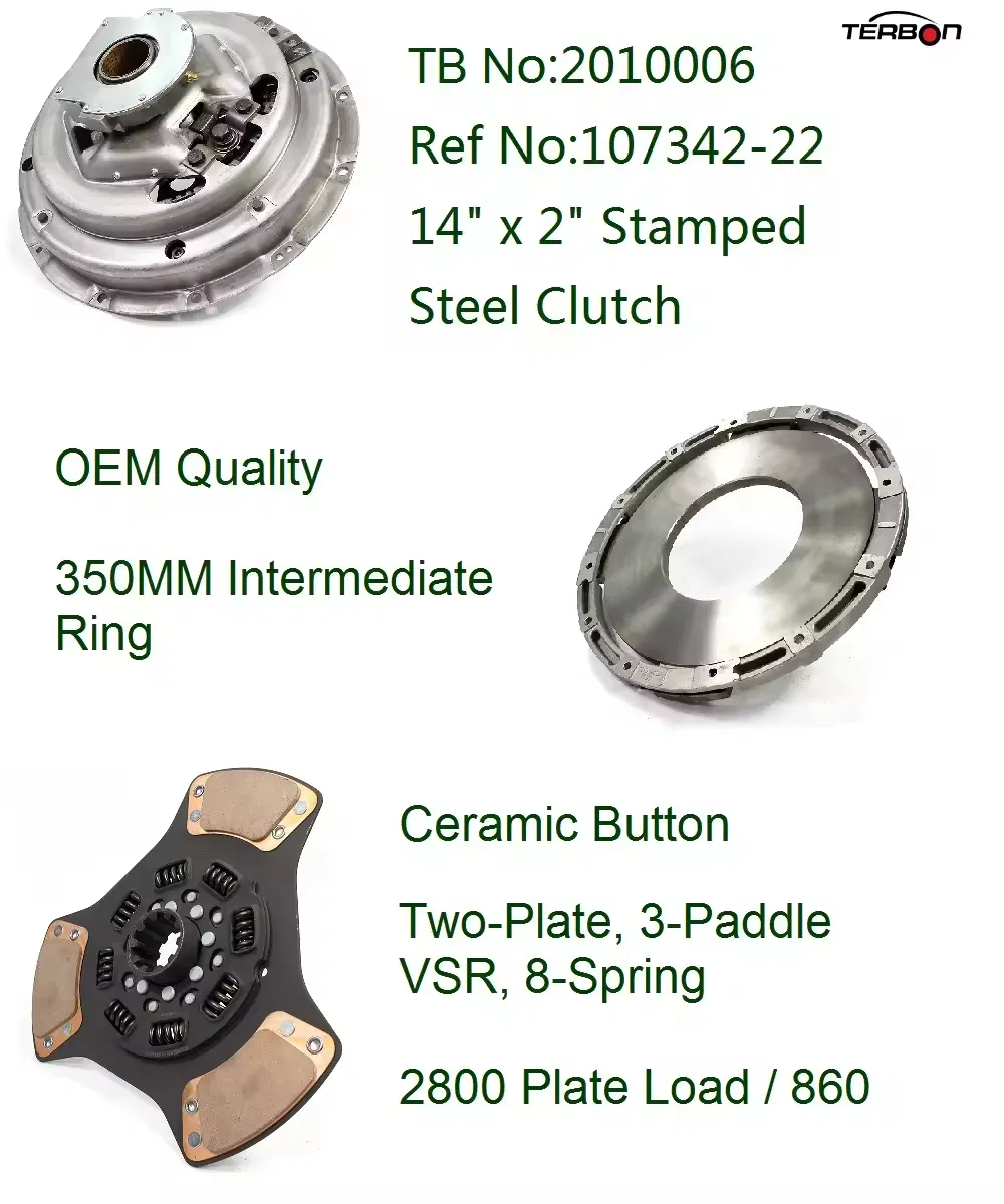 350mm 107342-22 14"X 10t X 2" Heavy Duty Truck Parts Pull-Type Clutch Disc Cover Assembly Friction Plate Clutch Kit for American Truck