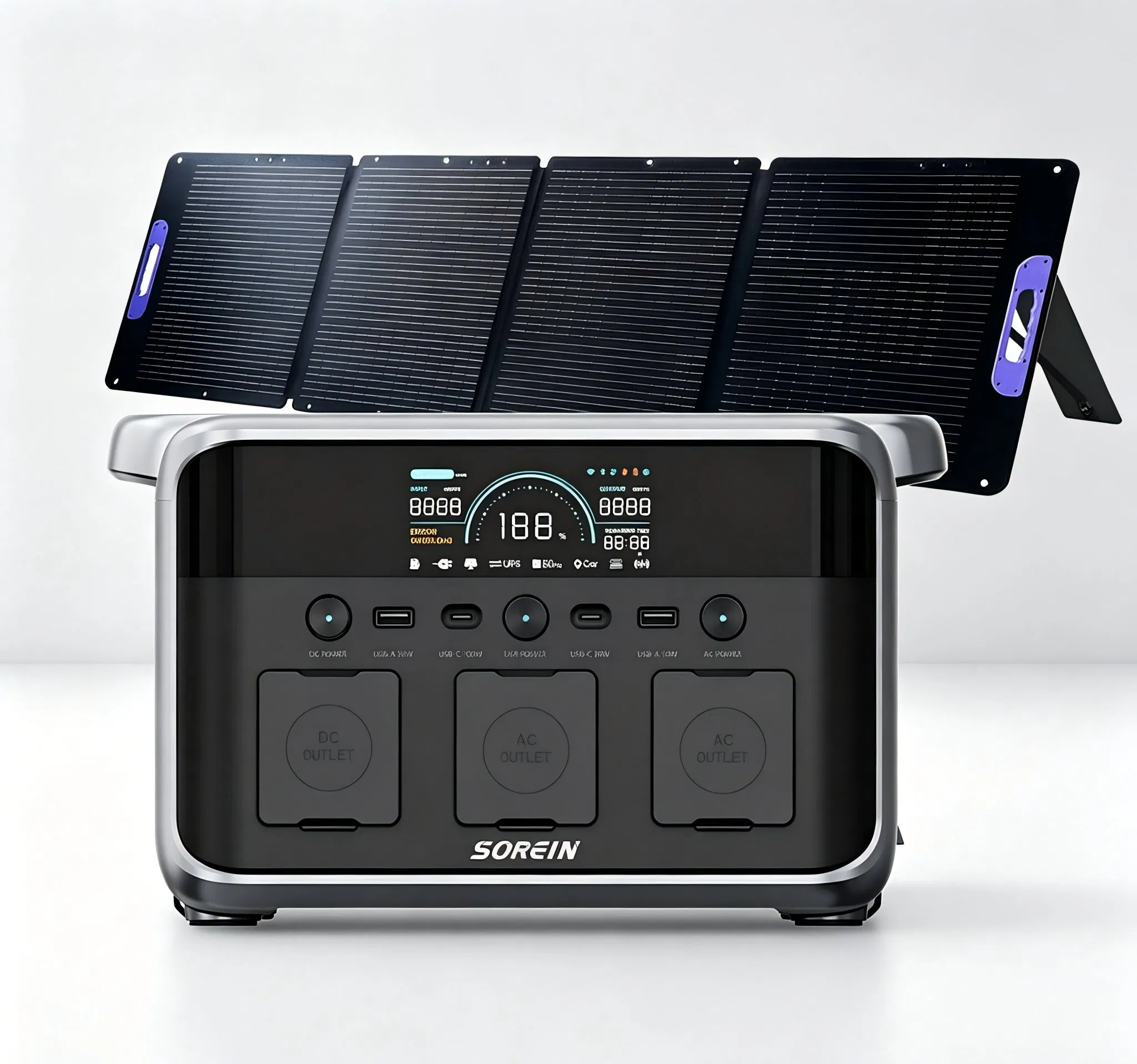 سورين 600W محطة طاقة شمسية محمولة لشواية كهربائية وثلاجة صغيرة
