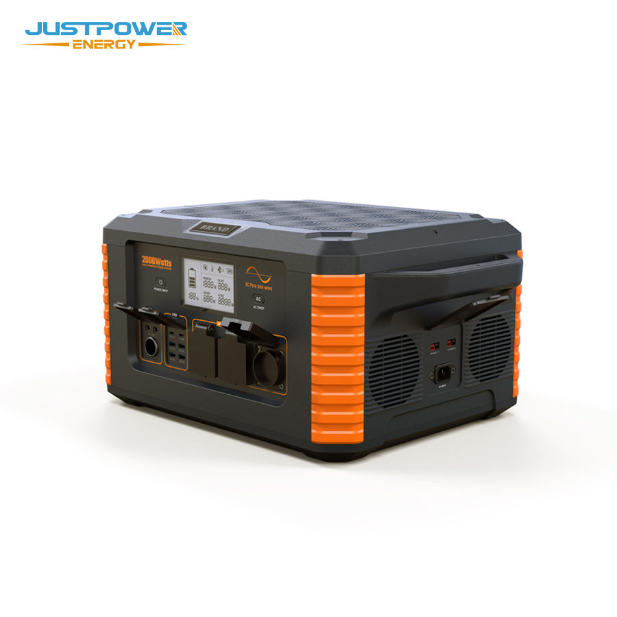 مولد شحن سريع لاسلكي بالطاقة الشمسية 2000W 220V محطة بنك طاقة محمولة ببطارية خلوية ثلاثية
