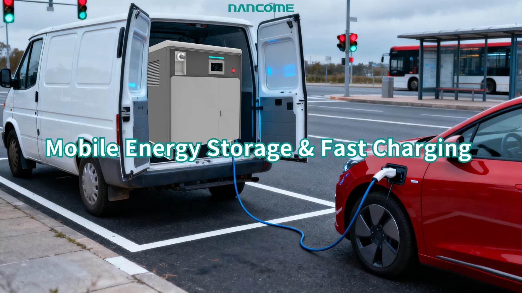 محطة شحن محمولة 100kwh لأساطيل النقل
