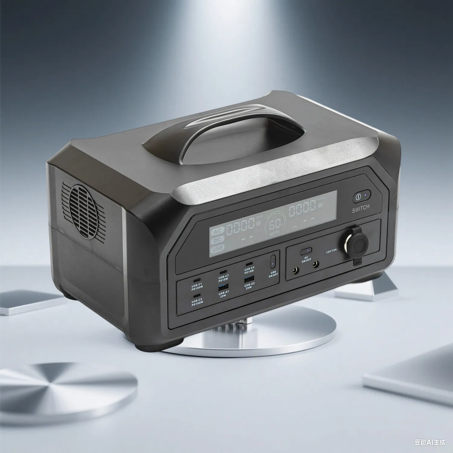 Hcs800/1200 محطة طاقة محمولة عالية السعة جاهزة للطاقة الشمسية مع شاشة LCD