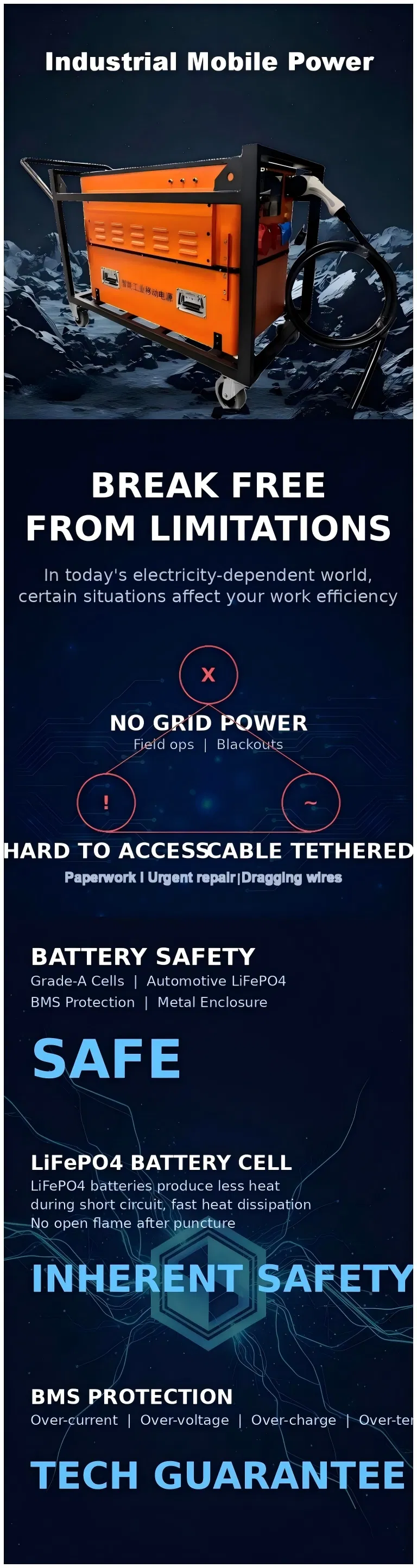 12kw 16100wh محطة طاقة متنقلة صناعية