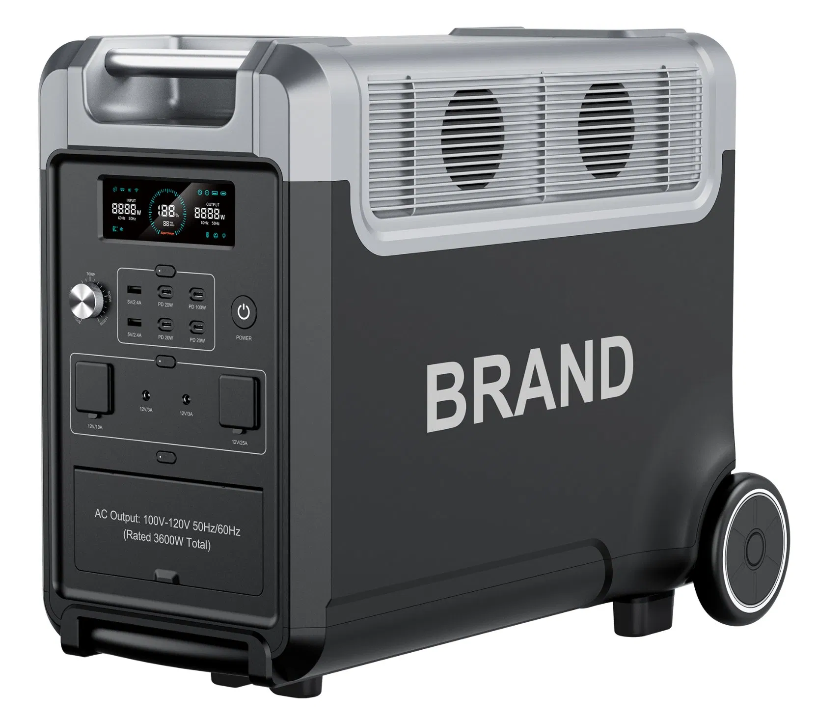 3600W محطة طاقة محمولة عالية السعة للرحلات الخارجية ورحلات RV