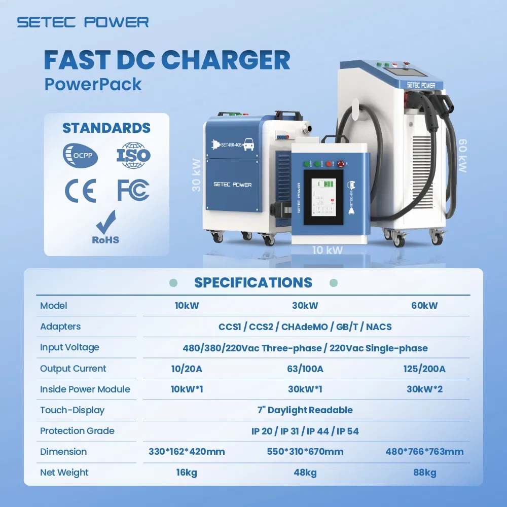 محطة شحن كهربائية سريعة للسيارات الكهربائية المحمولة OEM 10-60kW المستوى 3