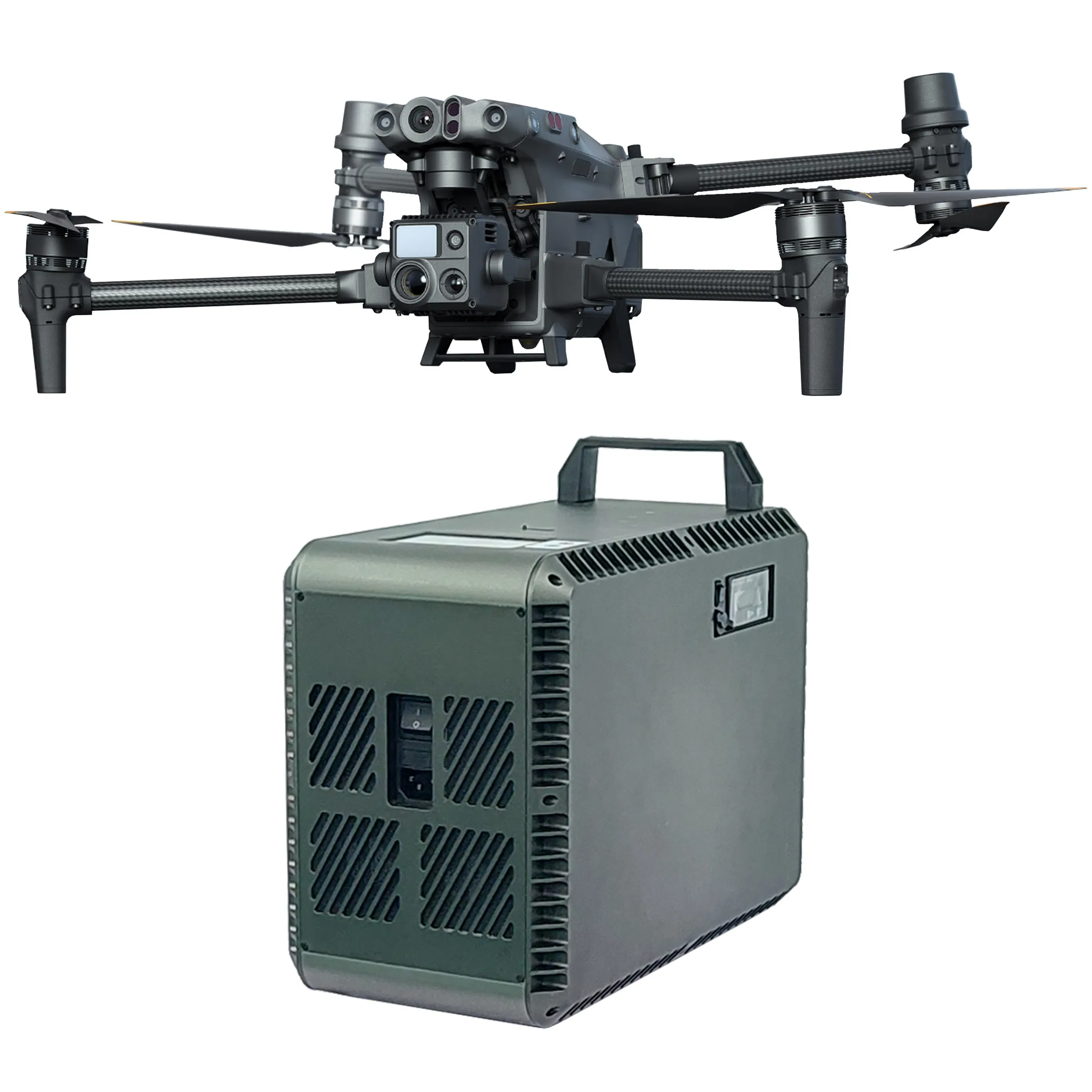 محطة طاقة فيينغ 2kw مع وقت طيران طويل لطائرات دجي بدون طيار مصممة بجهد ثابت محمول 25/50V النموذج: S35-2kw-160m