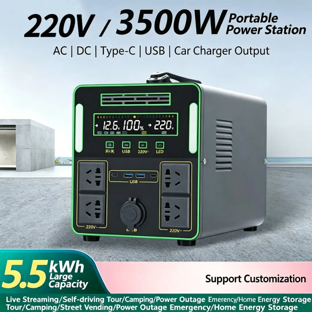 محطة طاقة محمولة متعددة الوظائف للطوارئ للاستخدام الخارجي والتجاري 3000W 3500W 6000W LiFePO4